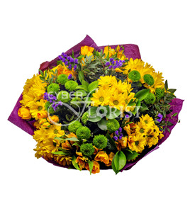 yellow and greens chrysanthemums